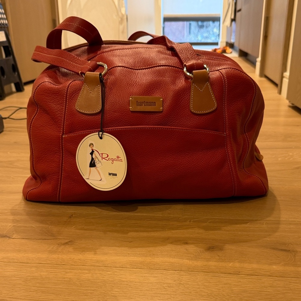 Hartmann Red Leather Women's Travel Bag